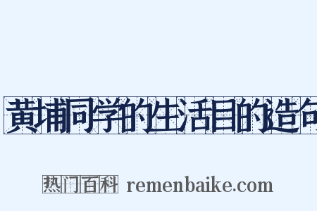 黄埔同学的生活目的造句是什么意思的图片